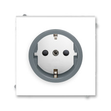 Priza simpla ST cu impamantare alb/gri fresh si protectie copii Neo ABB