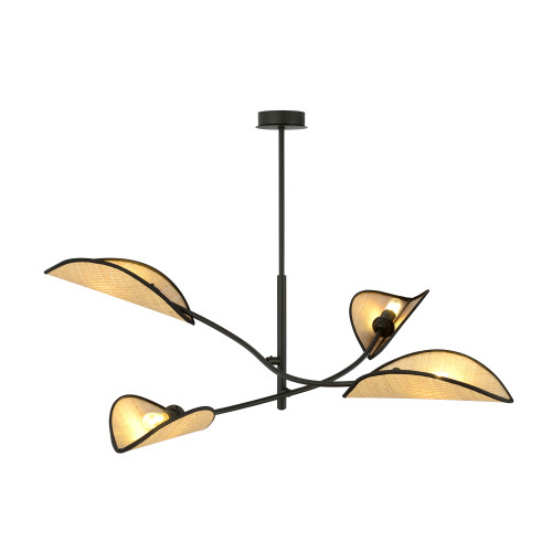 Lustra Lotus 4 black/ratan 1108/4 Emibig