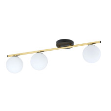 Plafoniera Monza 3 negru/auriu/opal 1252/3 Emibig