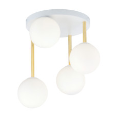 Plafoniera Dolce 4 alb/opal/auriu 1261/4 Emibig