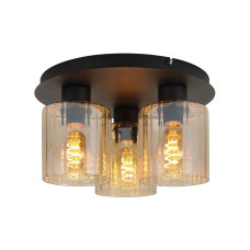 Plafoniera Mild PL3 Negru, Ambra 163027 Klausen Plafoniera Mild PL3 Negru, Ambra 163027 Klausen
