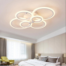 Lustra LED Circle Design, Dreptunghiulara 6 cu Telecomanda, lumina calda/ rece si intensitate reglabila