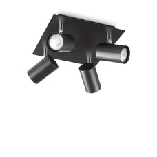 Plafoniera Spot PL4 Nero 156781 Ideal Lux