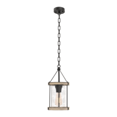 Pendul Elia 1 x E27 Negru/Lemn ELMARK