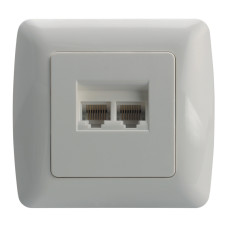 Priza date dubla RJ45 alba Scame