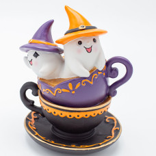 Decoratiune Fantome Mici In Ceasca  Haloween