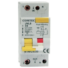 Siguranta automata diferentiala combinata 25A/30mA 6kA (RCBO) Curba C Comtec