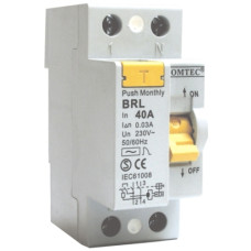 Siguranta automata cu protectie diferentiala bipolara 2P 25A/300mA BRL 10kA (RCD) Comtec