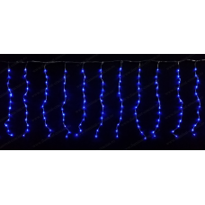 Instalatie perdea ploaie sir LED Albastru 4.5x1m fir transparent interior