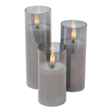 Set lumanari Led in sticla, Ø5x10/12,5/15 cm CDS 3 Set lumanari Led in sticla, Ø5x10/12,5/15 cm CDS 3